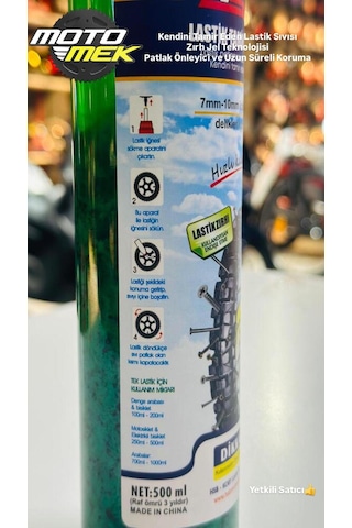 Patlak Önleyici Lastik Sıvısı Zırhlı Jel Teknolojisi Motosiklet-bisiklet-scooter İçin 500ml