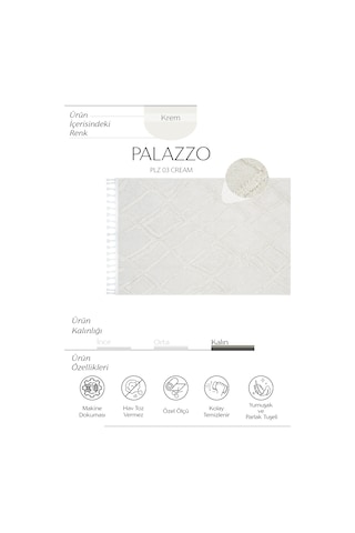 Cool Halı Palazzo Krem Mutfak Halısı Bukle Tezgah Önü Leke Tutmaz Yumuşak Kabartmalı İskandinav Halı