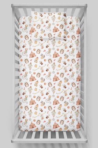 Organik Bebek Boy Lastikli Çarşaf Seti 70x110 - Sihirli Minik Akrobasi