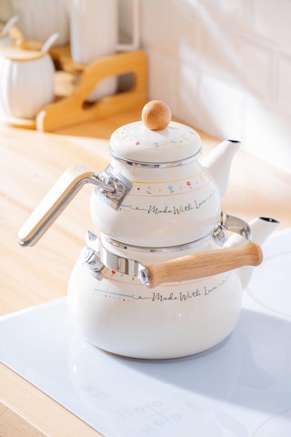 Made With Love Emaye Çaydanlık Takımı - 1/2 Lt Renkli