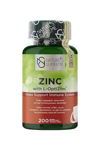 Natures Supreme Zinc 15 Mg 200 Kapsül Aromasiz