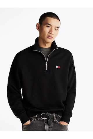 Tommy Hilfiger Tommy Hılfıger Erkek Sweatshırt Dm0dm20641-bds Siyah