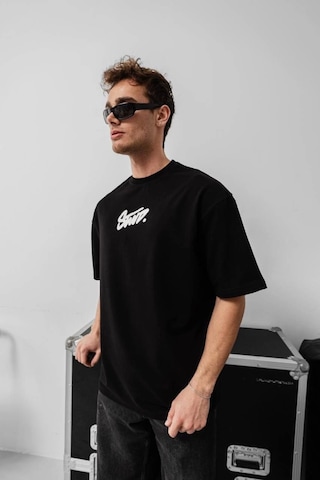Modi Erkek Baskılı Oversize T-shirt - Siyah - Mymg150387