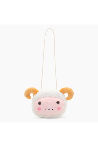 Peluş Trend Çocuk Ayı Kedi Crossbody Çanta - Sarı Beyaz Sarı - Beyaz