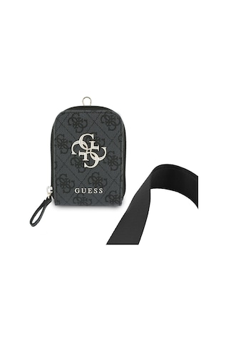 Guess Orjinal Lisanslı 4g Desenli Büyük Metal Logolu Omuz Askılı Purse El Çantası Siyah