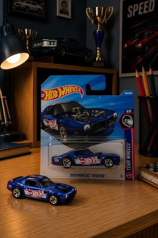 Hot Wheels 1970 Pontiac Firebird - Team Wheels Özel Seri Metal Oyuncak Araba Çok Renkli
