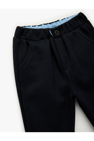 Koton Düğmeli Beli Lastikli Cepli Jogger Eşofman Altı Lacivert 7wmb40012tk