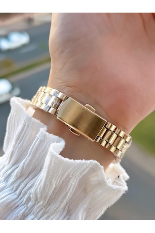 Coliseum Çelik Kordon Takvimli Kadran Özel Tasarım Vintage Seri Kadın Kol Saati+bileklik Ps.8341.m4 Sarı