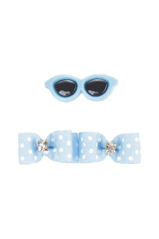 M-pets Glam Gözlük Ve Fiyonklu Kedi Ve Köpekler İçin Aksesuar Toka Mavi Mavi