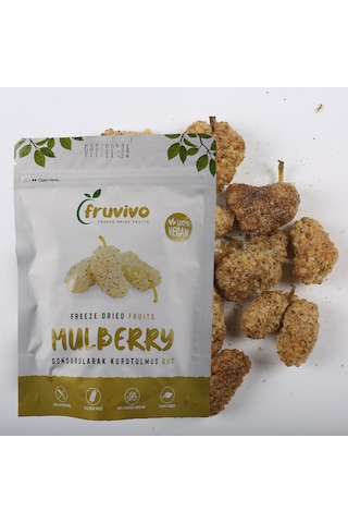 Dondurularak Kurutulmuş Dut 25 Gr, %100 Vegan, Glutensiz