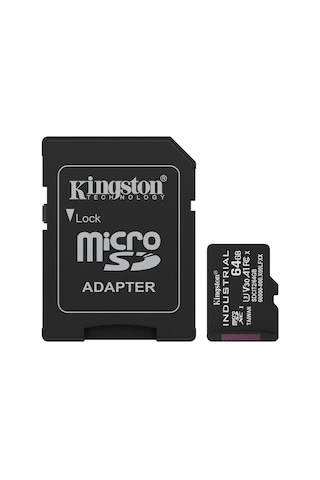 Kingston Sdcıt2-64gb 64gb Microsdxc Industrial C10 A1 Pslc Card + Sd Adapter Hafıza Kartı Kdo