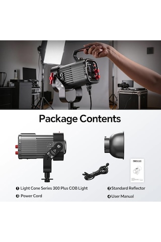 Photoolex Cone 300w Plus Cob Profesyonel Video Ve Stüdyo Işığı - Tf-ls-062pl
