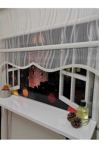 Çift Mekanizmalı Tül Ve Stor Perde - Model 5 Beyaz