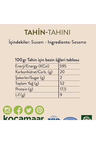Kocamaar Çiftliği Çifte Kavrulmuş Tahin 280 G