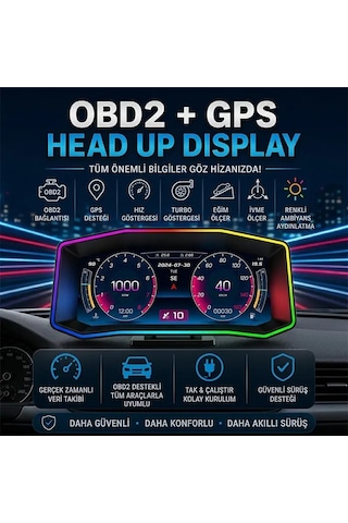 Ally P4 Obd2 + Gps Head Up Display Hud Dijital Hız Göstergesi- 5775 1