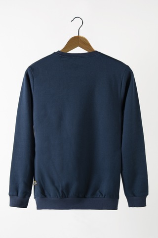Terapi Men Erkek Lacivert Bisiklet Yaka Basic Düz Sweatshirt Lacivert