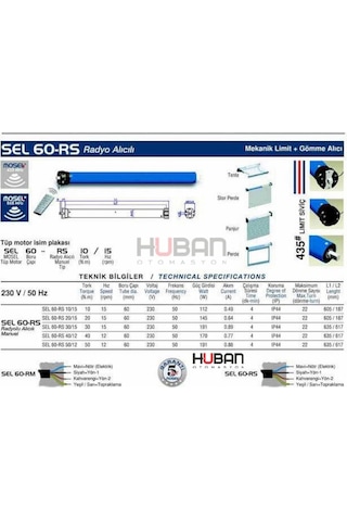Mosel Sel60-50Nm Alıcılı Panjur Motoru
