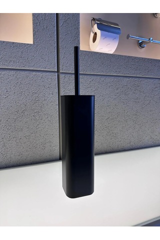 Tuvalet Fırçalık, Duvara Monteli - Mat Siyah Siyah