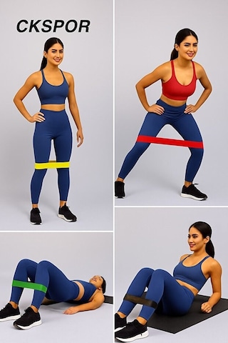 Aerobik Bant 5 Li Kademeli Dirençli Spor Lastik Seti Çok Renkli