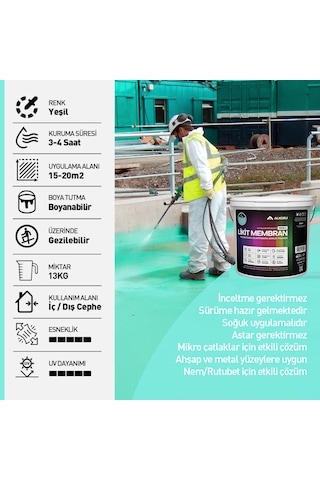 Alkoru 10 Adet 13 Kg Yeşil Likit Membran Avantaj Paket