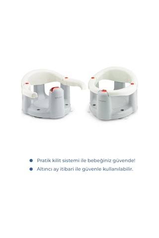 Babyjem Önden Açılır Banyo ve Mama Oturağı Ve Hediye Minderli - 2 li Set Kum Beji Çok Renkli
