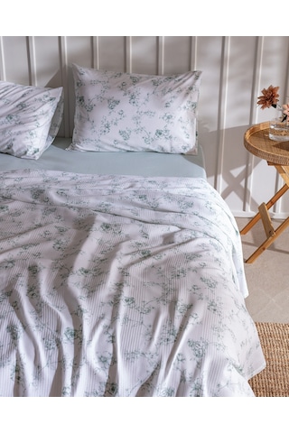 Madame Coco Tiny Çift Kişilik Ecocell Baskılı Pike Takımı - Haki 8684427201558 Çok Renkli