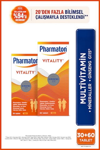 Pharmaton Vitality 60 Tablet & Vitality 30 Tablet Ikili Avantaj Paketi