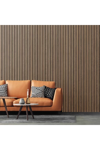 60x240 Cm Ceviz Renk Akustik Ahşap Duvar Paneli