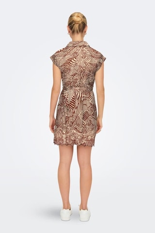 Onllou Lıfe Emb S/s Shırt Dress Ptm Kiremit Cok Renklı