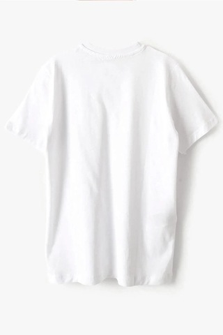 Rakerplus Beyaz %100 Pamuk Unisex Kısa Kollu Çocuk Tişört Beyaz