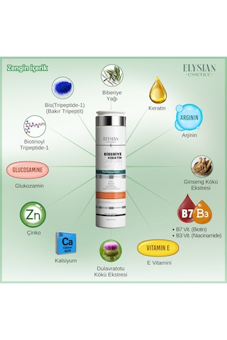 Elysian Essence Biberiye & Keratin Şampuanı 2 Adet Copper Peptidli Saç Bakımı Saç Dökülmesi Karşıtı 300 Ml Tüm Saç Tipleri