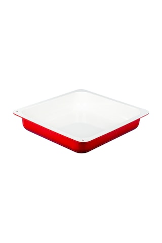 Lava Döküm GN 2/3 Gastronorm Küvet İç Renk Krem 35 x 32 CM Kırmızı