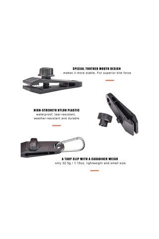 Kosona Kamp Çadırı Sabitleyici Klipsleri, 10 Adet Siyah Nilon Plastik, Fener Ve Çadır Rope Kilitleri, Hızlı Takma Kanca İle Dayanıklı, Outdoor Kullanım Çok Renkli