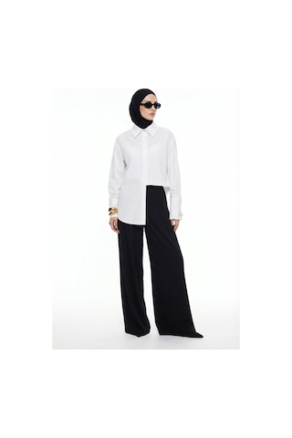 Armine Trend Klasik Yaka Gizli Patlı Oversize Gömlek Ekru 26yt304