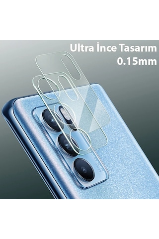 Oppo Reno6 Pro 3d Full Tempered Cam Kamera Koruyucu- 5775 Şeffaf