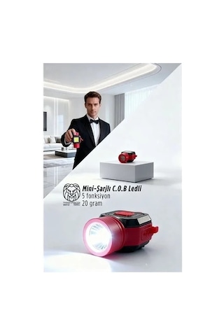 Ultra-pro 5 Fonksiyonlu 600 Lümen Usb-c Şarjlı Mini Led El Feneri & Kamp Lambası 722876