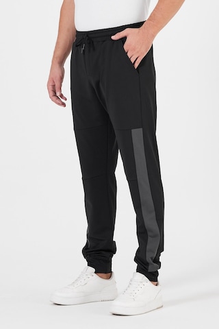 Erkek Siyah-Antrasit Standart Fit Normal Kesim Paça Ribanalı Cepli Rahat Jogger 2'li Eşofman Altı Mtlce101-2 Siyah - Antrasit