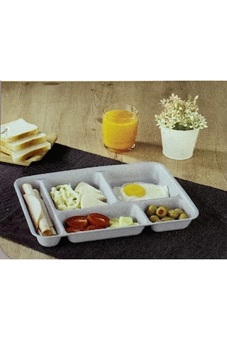 Reis Home 6 Adet Tabldot 5 Bölmeli Lüks Plastik Piknik