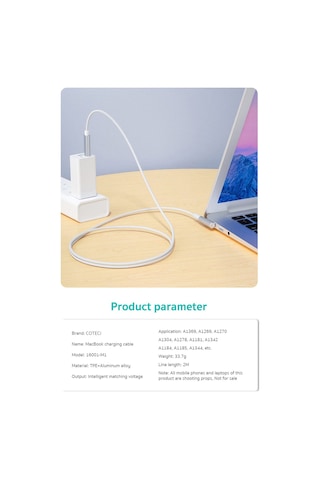 Apple MacBook Uyumlu Type-c To Magsafe 1 Pd Hızlı Şarj Kablosu 2 Metre