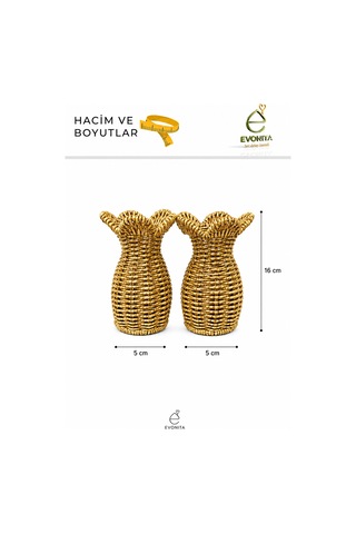3 Lü Hasır Dekoratif Vazo Seti Kulplu Bohem Vazo Kuru Çiçek Ve Yapay Çiçek İçin Salon Ev Dekoru Kahverengi