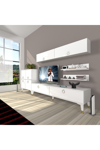 Decoraktiv Eko 6y Mdf Std Gold Tv Ünitesi Tv Sehpası Beyaz
