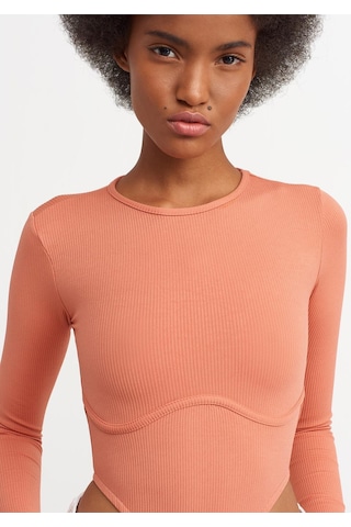 Dilvin 3664 Kadın Gül Pembe Bodysuit-11845 Gül Pembe
