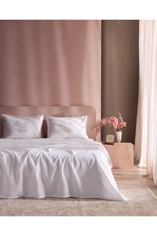 Madame Coco Mathilda Tek Kişilik %100 Pamuk Karde Düz Pike Takımı - Beyaz 8684427200391 Beyaz