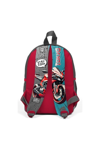 Minik Yuva Sırt Çantası Gri Nefti Anime Motorsiklet İki Bölmeli 23564