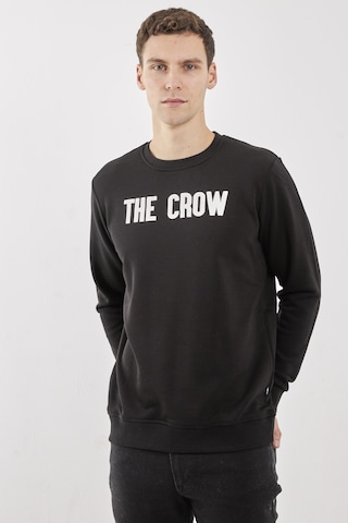 Crow Siyah O-yaka Sweatshırt Siyah