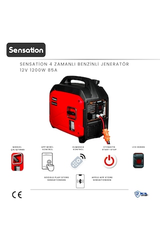 Sensation 12 Volt Dc 4 Zamanlı Jeneratör 1200w 85a Otomatik Akü Şarj Özellikli Karavan,tekne