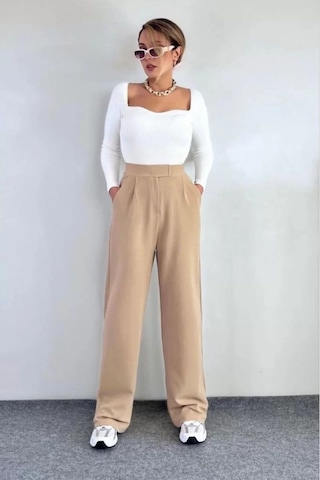 Roque Kadın Palazzo Yüksek Bel Pantolon - Bej Bej