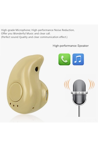 Mufunye S530 Mini İki Nesil Bluetooth 4.1 Kulaklık - Mikrofonlu Ellerden Çıkar, 3 Lü, Sarı, 10m Menzil, Hafif Ve Konforlu S530