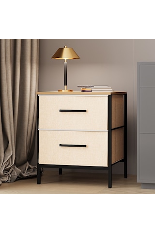 2 Çekmeceli Çok Amaçlı Dolap Komodin Sehpa Çam 1589