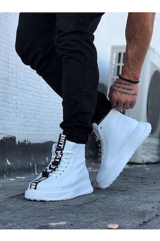 Wg03 Beyaz Erkek Yarım Bilek Bot Renklı